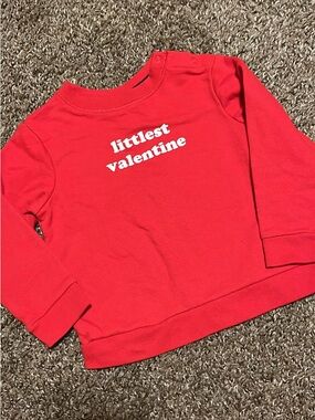 Cat & Jack Red 'Littlest Valentine' Sweatshirt NWOT